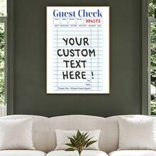 定制宾客支票艺术印刷品、墙面艺术帆布海报、个性化引言标语、公寓墙面装饰、客厅卧室厨房装饰，无框架 - 彩色 - 查看 3