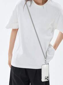 1 Piece Crossbody Cell Phone Lanyard(Gray), Transparent Pads Included For Fixing The Phone Case, Multi-Functional Adjustable Neck Strap With 145CM/57 Inches, Lanyard Compatible With All Smartphone, Universal Lanyard For Redmi Cases, Crossbody Strap For Cases..