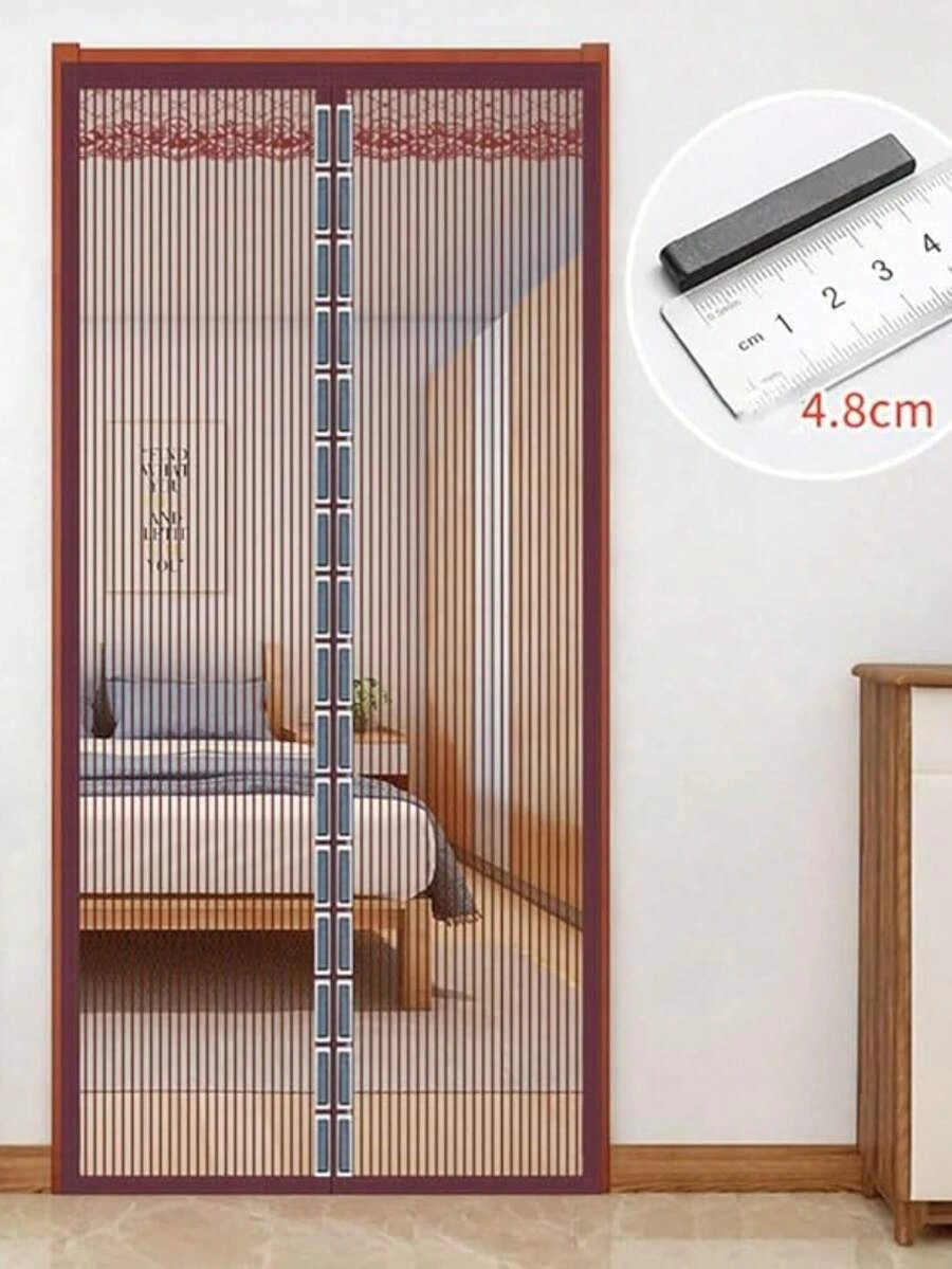 Cortina Mosquitero Magnético De Puerta Anti-mosquito Mosca - Marrón - Ver 1