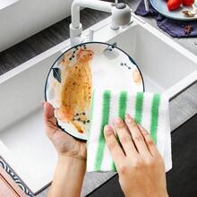 Kit Of 5 Microfiber Cleaning Cloths 30x30cm Striped Multipurpose High Absorption Reusable - Lặt Vặt - Xem 2