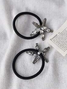 1pc Luxury Rhinestone Starfish Hair Scrunchie, Women's Fashion Elegant Ponytail Holder, Versatile Hair Tie