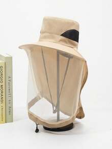 夏季网眼防蚊虫帽养蜂人面部防护帽防紫外线防晒帽丛林农场钓鱼帽透气露营帽户外 - 彩色 - 查看 7