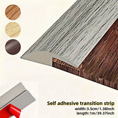 قطعة واحدة من شريط الأرضيات انتقالي ذاتي اللصق من البي في سي، سهل التنظيف، يستخدم لتغطية السجاد بالبلاط أثناء تجديد المنزل (39.3 بوصة/1 متر)