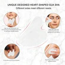 1/2/3pcs Acrylic Resin Body Massage Scraper, Heart-Shaped Gua Sha Tool For SPA, Anti-Wrinkle, Beauty, Skincare, SPA, Self-Care, Skincare Tools, Facial Care, Beauty Therapist Supplies, Massage, Facial Massage Tool, Facial Roller - White - View 4