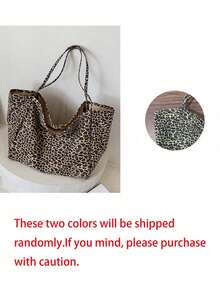 这款时尚大号豹纹手提包兼豹纹口红包、零钱包、指甲油便携收纳包，优雅便携，容量大，可作单肩包或腋下包使用，通勤必备。简约拉链零钱包，适合青少年、女性、大学生、白领等各种人群，是工作、返校、中学、高中、大学、海滩度假、生日礼物、返校礼物的理想之选。