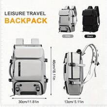 Large Capacity Travel Backpack With Shoe Cabinet, Stylish Travel Commuting Bag, 16 Inch Business Laptop Backpack, Outdoor Hiking And Camping Backpack, Multifunctional Three In One Handbag/Multifunctional Messenger Bag, EU Local Warehouse - 灰色 - 查看 7