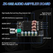 Bluetooth Audio Amplifier Board, ZK-TB21 2.1CH 50W X 2 +100W Subwoofer Power Amp With Treble And Bass Control, Bluetooth5.0 And AUX Inputs, Stereo Digital AMP For DIY Home Speakers - Black4 ZK-1002 - View 6