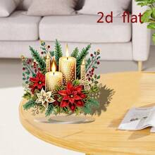 2D Flat Design Bohemian Style Christmas Candle Pattern 5D Diamond Painting Acrylic Display Set - The Candle Pattern Is Great For DIY Enthusiasts And Beginners, Home Wall Decor And Birthday Gifts, Holiday Home Decor | Bohemian Style |