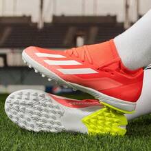 Adidas 足球鞋男 X CRAZYFAST LEAGUE TF碎釘低筒運動鞋 - 紅色 - 查看 3