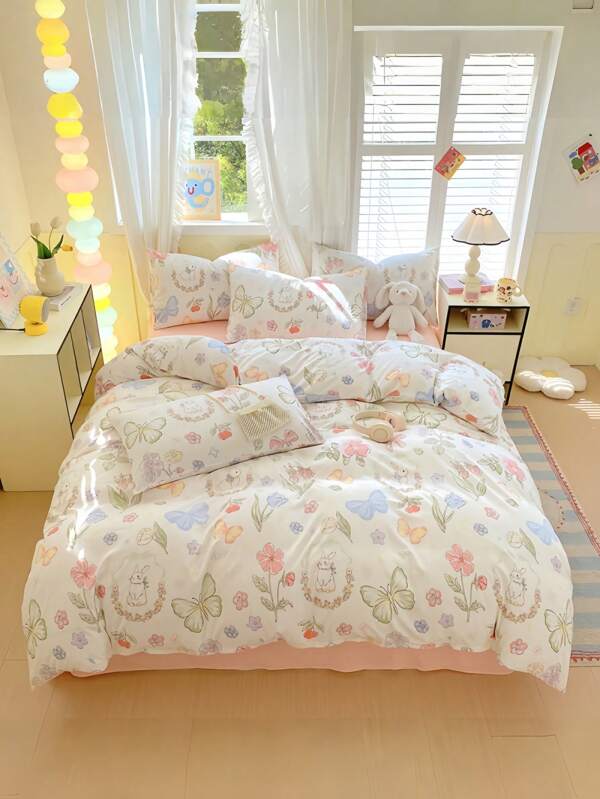 3 قطع (غطاءان للمخدة + لحاف 150*200 سم/180*220 سم/200*230 سم) طقم مطبوع بالرسوم الكرتونية، مناسب لسرير طلاب في السكن الجامعي، قابل للغسيل في جميع المواسم، بطراز إنسبايرد نوردي، يمكن استخدامه للنوم العاري، وغرفة دمى، وحضانة، وغرفة أطفال، طقم نوم ثلاثي للقيلولة للأطفال، حضانة أطفال، طلاب، أطفال، غرفة مربية