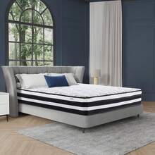 Matelas 160x200 cm, Mousse à Mémoire de Forme, Fermeté H3, 8 Zones Ergonomique, Mousse et Ressorts, Luxe, Durable, Respirante, Anti-acariens, Ép 28cm - Noir et Blanc - Voir 1