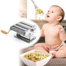 Macchina per la pasta, macchina per stendere la pasta – tagliapasta in acciaio inox 3 in 1, 6 spessori di pasta regolabili, adatta per stendere gli spaghetti freschi fatti in casa (20 x 18,5 x 13,5 cm)