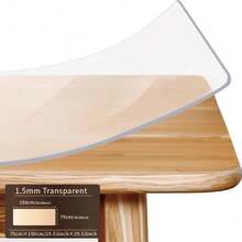 1pc 1.5mm Thick Clear PVC Table Protector - & Heat-Resistant Desk Mat, Easy Clean Rectangular Cover For Dining & Writing Tables