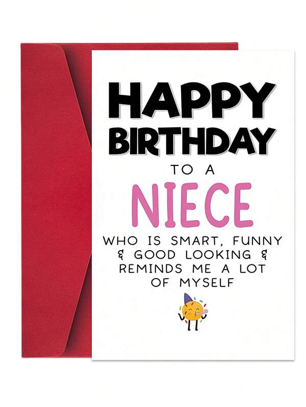 1PC Humorous Birthday Greeting Card For Niece With Envelope - Printed With "Happy Birthday Niece" Design - Perfect Favorite Choice For Aunts & Uncles