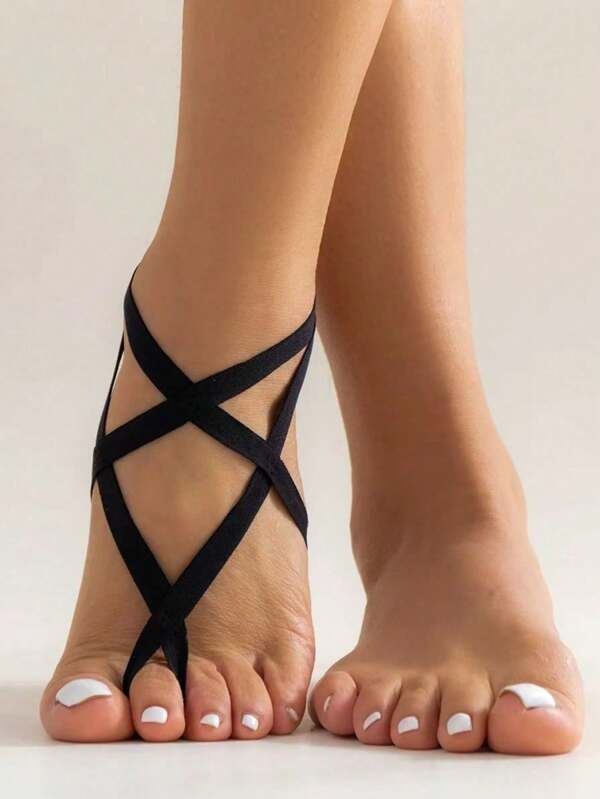1/2 Pieces Sexy Anklet, Sexy Lingerie Accessories, Hollow Sexy Elastic Anklet, Foot Ornaments, Party Gathering Performance Leg Ring Accessories.