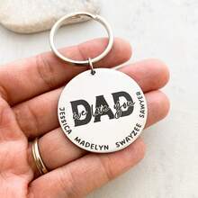 定制爸爸钥匙扣，父亲节礼物，爸爸爷爷礼物，刻有孩子名字的钥匙扣，定制爸爸生日礼物