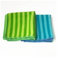 Kit Of 5 Microfiber Cleaning Cloths 30x30cm Striped Multipurpose High Absorption Reusable - Lặt Vặt - Xem 4