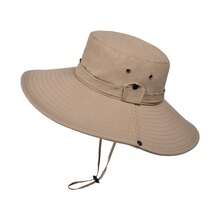 男士户外钓鱼纯色速干透气防紫外线渔夫帽，可翻转西部牛仔风格遮阳帽