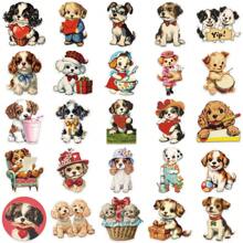 SCXXBSW 50 pegatinas vintage con estilo estadounidense de cachorros - Pegatinas irregulares de PVC con temas de dibujos animados exquisitos, adecuadas para botellas de agua, computadoras portátiles, scrapbooks y equipaje - Divertido set de pegatinas a prueba de agua.