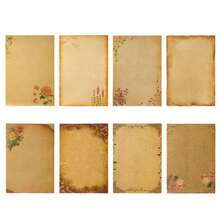 8pcs Retro Kraft Paper Writing Letter Set, Creative European Pattern A5 Stationery,School Supplies,Back To School