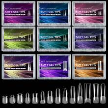 240 piezas/12 rejillas Caja de puntas de uñas de bailarina transparentes y con escarcha, de uso dual para manicura completa o parcial, nuevos diseños para Europa, Oriente Medio, todo incluido, súper delgado, extensión, indoloro, uñas postizas, 240 piezas de uñas para aplicar, suministros para uñas