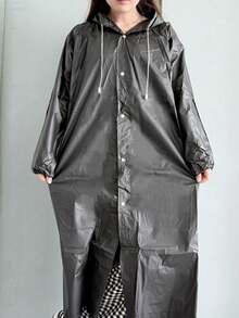 1 Stück Anti-Lecken Regenmantel Cape für Erwachsene unisex wiederverwendbarer Regenmantel Notfall-Regenmantel mit Kapuze und Kordelzug für Outdoor, Motorrad, Fahrrad, Wandern, Angeln und Bergsteigen