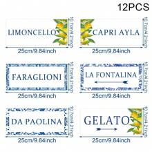 Decorazioni per feste a tema limone in porcellana blu e bianca, cartelli decorativi per foto da festa a tema limone in porcellana blu e bianca, adatti per decorazioni per feste di compleanno, matrimoni, addii al celibato