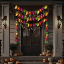 1 件万圣节主题混合 LED 灯串，节日氛围灯，恐怖主题。适用于家居装饰、万圣节装饰、鬼屋、派对活动和其他装饰照明 万圣节装饰灯 家居装饰 派对装饰 万圣节装饰 房间装饰 万圣节花园装饰 可作为礼物 仙女 - 暖白色 - 查看 6