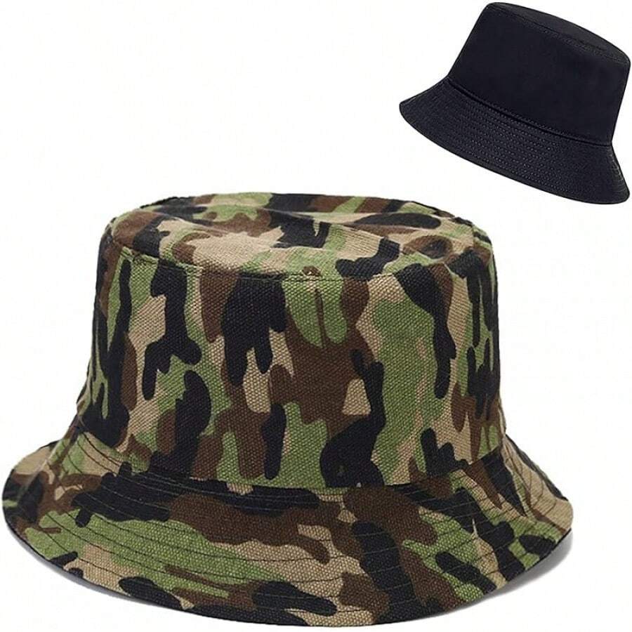 Reversible Bucket Hat For Women, Cute Beach Fisherman Style - Camo-a - View 1