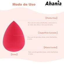 Ahania Eyelash Curler Kit With Spring And 5 Makeup Sponges In Mango And Teardrop Shape, Velvet Sponge - 彩色 - 查看 7