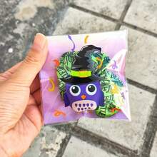 100 Stücke Halloween selbstklebende Geschenktüten mit Kürbis-, Geister-, Schwarzkatzen-, Fledermaus- und Eulenmotiven, Verpackung für Partygiveaways, einfach zu versiegeln, glatte Ränder, reißfest, geeignet für Partys, Feiertage, Geburtstaggeschenke, Überraschungen, Kartenspeicherung, Schmuckorganisation, Halloween-Souvenirs