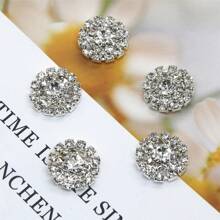 5pcs/set Copper Button, Rhinestone Decor Hand Sewing & Crafts Supply
