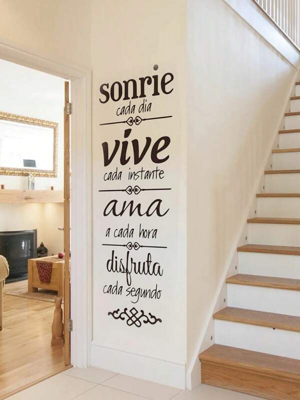 2pcs/Set Black Creative Spanish Sticker Wall Sticker, Vinyl Decal For Home, Bathroom, Bedroom And Mirror Decoration, Suitable For Living Room Study Kitchen Dressing Room Lounge Hall Corridor Office Wall Decor Room Decor Wall Stickers Stickers