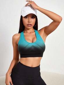 Top Deportivo Mujer Brasier Para Yoga Sujetador Correr Moda Ropa Interior Deportiva Push Up Transpirable Y Cómoda - Azul cielo - Ver 6