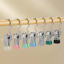 20 pièces Pinces à linge haut de gamme en acier inoxydable, cintres métalliques réglables avec pinces, pinces à linge portables avec crochet, organisateur de penderie, cintres pour bottes, pinces avec crochets, cintre multifonction pour vêtements, pinces pour pantalons, chapeaux, jupes, chaussettes, chaussures, pantalons, hauts d'été