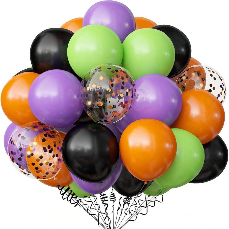 Set de 20/40/50 globos de Halloween, globos de látex de 10 pulgadas perfectos para decoración de fiesta de Halloween