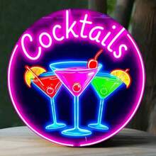1pc 2D Flat Non-Illuminated Multicolor Neon Wall Art Theme 2D Circular Metal Signage, Suitable For Indoor And Outdoor Use, Metal Decoration, Easy To Hange, Waterproof, Fade Resistant, Heat & Cold Resistant, Perfect For Home, Garden, Bar, Cafe, Gym, Garage, Toilet, Mural. , Perfect For Room Decoration. Classics, Decorations, Gifts.