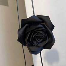 Blooming Satin Rose Lace-Up Necklace, Waist Chain, Chest Flower Shapewear Waist Belt, Vintage Decorative Accessory For Women