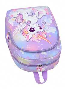 1件装独角兽卡通印花背包幼儿园背包超轻男女生书包一年级书包可爱卡通独角兽图案，可调节肩带，马卡龙色，适合男生女生日常上学，上学必备物品 - 獨角獸雙肩包 - 查看 8