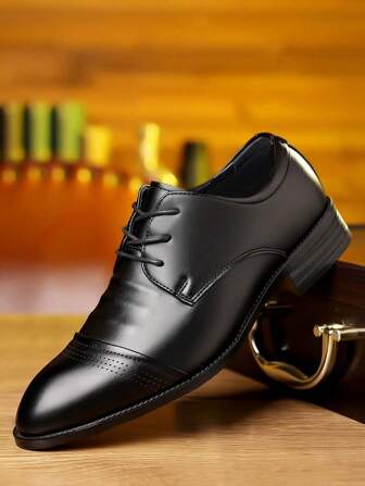 1 Par de Zapatos con Punta Afilada de Estilo Coreano de Moda Formal para Hombre, Nuevos Zapatos de Trabajo de Estilo Británico Versátil
