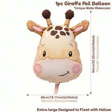 1/6pcs Giant Animal Foil Balloon 3D Lion Monkey Giraffe Floating Balloon For Birthday Party Decorations Gift, Graduation Decorations Garden Decorations, Room Decor, Summer Holiday Party Decoration - Watercolor Animal Heads - View 20