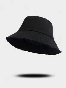 1 chiếc mũ xô trơn màu dành cho nữ, mũ trang trí chống nắng ngoài trời - Mũ xô nữ - Xem 5