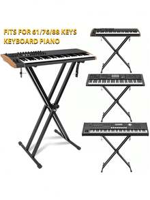 Atril para teclado de música atril para teclado de música atril para teclado de piano atril para teclado de doble pedal - Negro - Ver 8