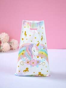 10/25/50个装彩虹独角兽主题婴儿派对礼品袋，彩虹独角兽图案性别揭晓派对礼物袋，一周岁生日派对糖果袋，新生男/女婴儿派对礼品袋，婴儿派对糖果袋，性别揭晓派对装饰，婴儿派对装饰 - 彩虹獨角獸 - 查看 10