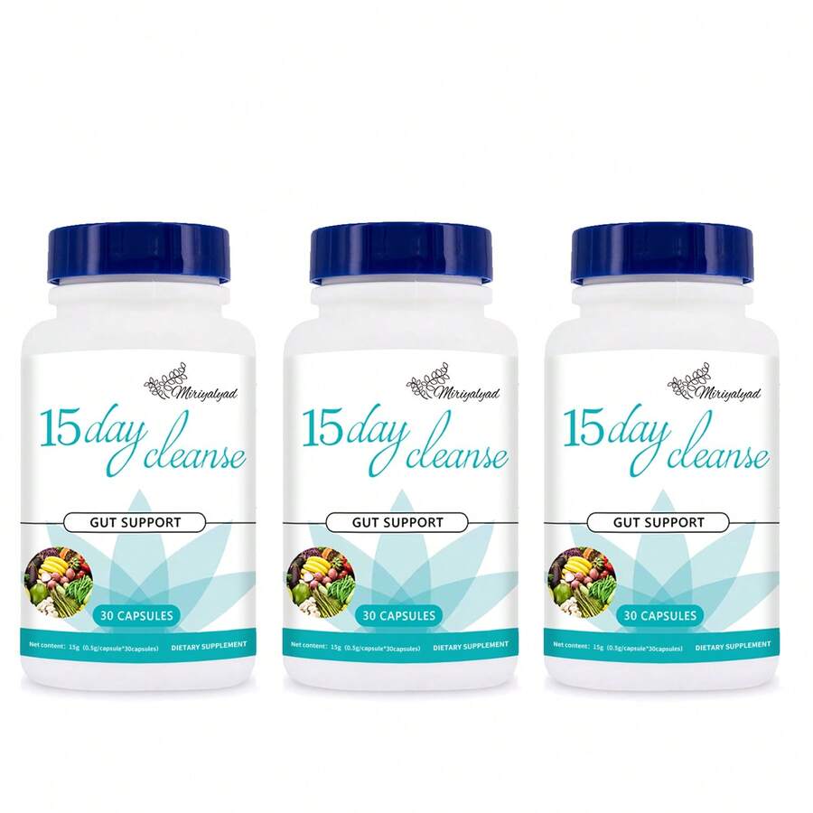 [Weight Loss Products]15 Day Cleanse - Gut And Colon Support | Caffeine Free | Advanced Formula With Cascara Sagrada, & Psyllium Husk | 1 Bottle Of 30 Capsules - 3件 - 查看 1