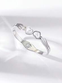Novo Bracelete de Aço Inoxidável Decorado com Pedras de Zircônia, Simples e da Moda, Presente Perfeito