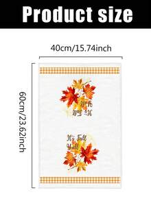 2Pcs 15.7"X23.6" Autumn Maple Leaf Design Kitchen Towel & Dish Cloth Set, Nordic Style, Versatile For Cleaning & Decor, Suitable For Thanksgiving, Fall Home Essentials - Multicolor - View 4