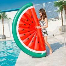 1pc Inflatable Pineapple Design Float, Adult Water Seat, Vacation Photo Prop, Large Watermelon Swimming Ring Floating Bed Chair, Suitable For Vacation And Water Leisure, Beach Essentials, Beach Accessories, Pool Float - Multicolor - View 11