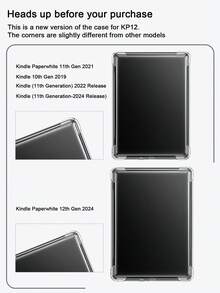 Ayotu 1个透明保护套，防摔，全包覆式柔软硅胶套，适用于 Kindle（第11代）2022款、Kindle Paperwhite（第11代）2021款、Kobo Libra 7英寸彩色版、Kobo Clara 6英寸彩色/灰阶版、Fire HD10（2023款）、Fire HD8（2015/2016/2017款） - 無色 - 查看 11