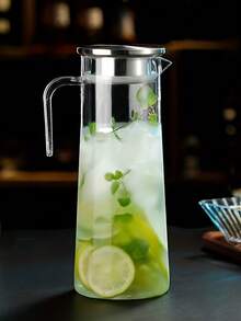 1pc Cold Water Jug With Tap And Removable Filter - Home Kitchen, Camping, Party Beverage Dispenser, Clear Plastic Beverage Container With Handle, Portable Water Bottle, Kitchen Essential, Fashion Design, Lid Design - Multicolor - View 6